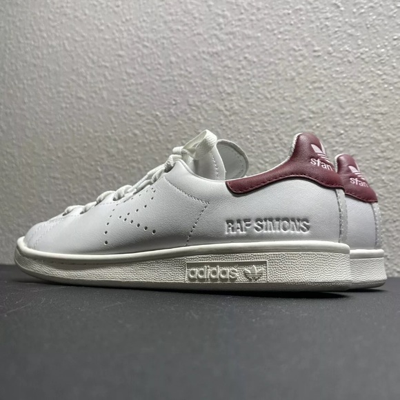 Adidas Raf Simons Stan Smith White Collegiate Burgundy Sneaker 6.5 - Picture 4 of 11